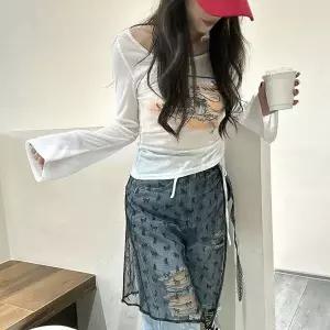 [하프클럽/]수영복 랩스타일 비키니 시스루 휴양지룩 스커트