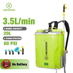 ONEGREEN 20L 대용량 충전식 전동 분무기, 마키타 호환 18V 배터리 핀 호환 잔디밭 정원 관개용 파워툴