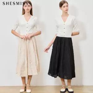 [쉬즈미스] 프리미엄 레이어드 펀칭 니트 원원피스