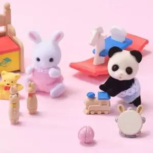 실바니안 패밀리 눈꽃토끼와 판다의 아기놀이방세트 인형 피규어 장난감