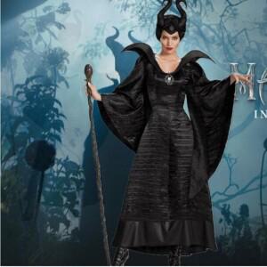 여성 할로윈 코스프레 영화 의상: 여자아이 생일 선물을 위한 말레피센트 앤젤리나 졸리 공연