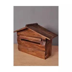 레트로 나무 우편함 갈색 박스 우드 벽걸이 편지함146028