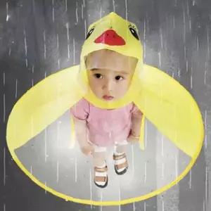 오리 캐릭터 모자 우산 어린이 아동 우비 비옷 핸즈프리 야외 활동용 유아용품