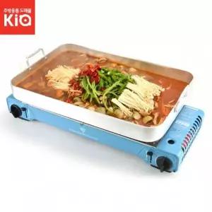 캠핑용 WR93CX60 휴대용 가스렌지 투버너 불판 세트 양은높은떡볶이판 4T 대