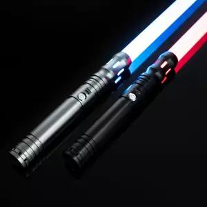 2팩 라이트 세이버 4 사운드 폰트 부드러운 스윙 볼륨 조절 가능한 12가지 색상 변경 선물용 시늉 놀이