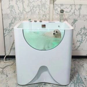 2026 PETSPROOFING 실내 독립형 일정 온도 욕조 애완동물 고양이 유지 제트 목욕통 비드 스파 및 램프