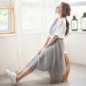 [다잇템]여자 아코디언 롱 SS 튜튜 시폰 치마