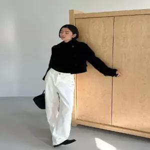 마킷5 울 빈티지 여성용 여친 코트 더블 모피코트 JEN1