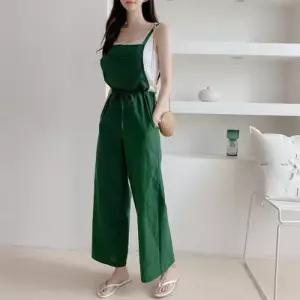 [다잇템]여자 슬리브리스 서스펜더 마원단 드로우코드 주머니 점프수트 바지