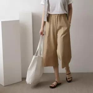 [다잇템]여성 코튼 넓은 고무줄 민무늬 마원단 바지
