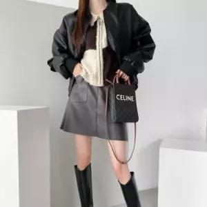 [다잇템]여자 올검 인조가죽 블루종 공항 점퍼