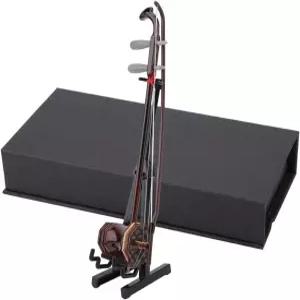 상자가 있는 미니어처 얼후 악기 나무 중국 모델 전시 미니 장식 공예 홈 데코