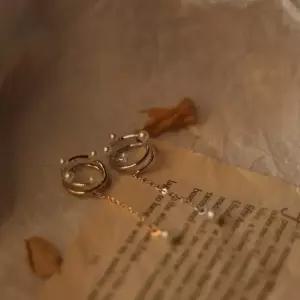 [신세계라이브쇼핑][옷자락] 여자 진주 원형 드롭 이어커프 귀찌 데일리 포인트 귀걸이