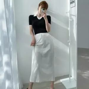 [다잇템]여자 여름 린넨 시원한 h라인 롱 썸머 스커트