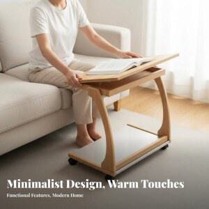 곡선형 디자인 D 테이블 수납 기능 소파 모바일 공간 포함 다기능 절약형