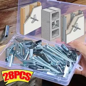 토글 볼트 중공벽 드라이월 앵커 모음 키트 사진 걸이용/선반용 헤비 듀티 버터플라이 너트 패스너 모음