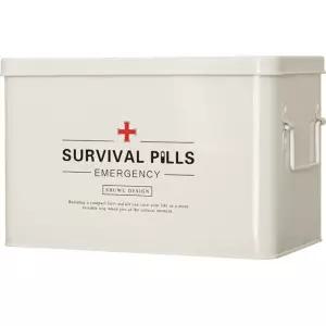 레트로 수납정리함 철재상자 틴케이스 약통 보관함 민트 가정용 리빙박스 산타 플립 서랍