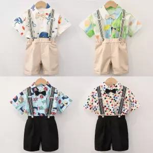 캔디 반팔 드로잉 서스팬더 멜빵세트