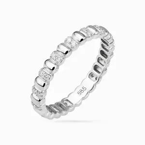 [모아르]18K 베르노 밴드 랩 다이아몬드 반지 소