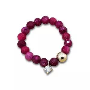 [리즈타라]14K 금볼 천연 루비 원석 반지 7월 탄생석 [주문제작]