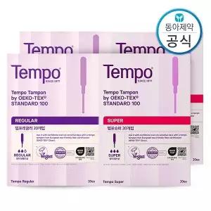 [템포] 80매 슈퍼 레귤러 선택가능 혼합구성 탐폰 체내형생리대