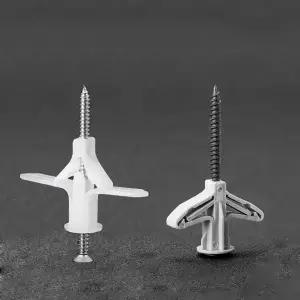 10-100개 드라이월 앵커 키트 나일론 셀프 드릴링 드라이월 앵커 나사 포함 나비형/비행기형 중공벽