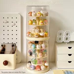 그림 용 회전 디스플레이 캐비닛 아크릴 투명 미니 케이스 수집품 블라인드 박스 쌓을 수있는 주최자