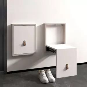 현관입구 의자 접히는 보조 벽고정 체어 벽걸이 A. 내추럴우드컬러심플직접조립