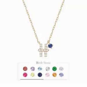 [로이드]주문제작 이니셜 골드 탄생석 목걸이 LNT15008T