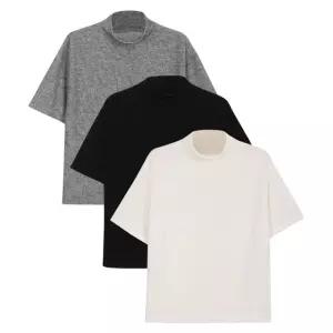 [모로엠] 남성 리브드 반폴라 반팔 니트 5C-KN-Q055