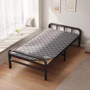 접이식침대 프레임 철제 원목 큰사이즈 C. 프리미엄 90cm 실크 매트리스 포함