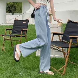 [하프클럽/]여성 쿨 청바지 편한 와이드 데님팬츠 밴딩 쿨데님