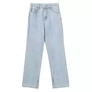 [하프클럽/]여자 와이드핏 일자 청바지 끝단 트임 여름 긴청바지