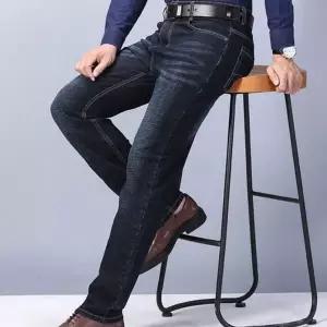 [하프클럽/]남성 데일리 스트레이트 슬림핏 스판 블랙진 청바지