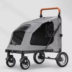 반려견 유모차 접이식 그레이 애견 트레일러 개모차