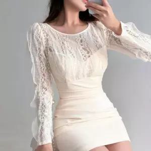 [클리어런스]홀리데이 꽃무늬 프릴 레이스 모임룩 미니원피스_5