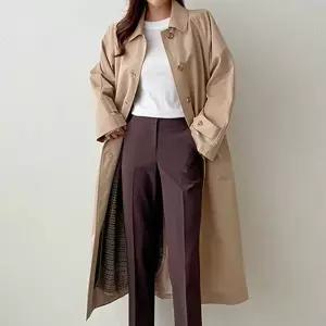 [클리어런스]FW 트렌치코트 포인트 코튼 롱 버튼 원피스_5