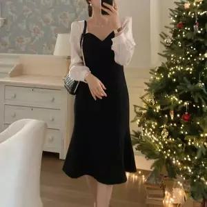 [클리어런스]벌룬 모임룩 연말 인어공주 투컬러 하트네크 원피스_5