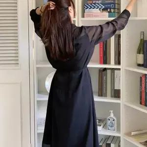 [클리어런스]가을하객룩 잔주름 시폰 비침 스트랩 롱원피스_5