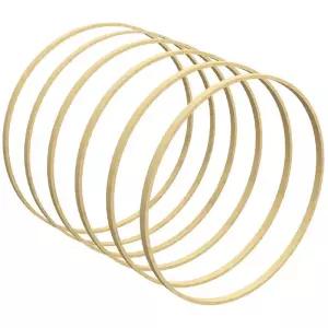 5Pcs 나무 농구 DIY 수제 라운드 대나무 포수 반지 결혼식 화환 꽃 매달려 공예 홈 정원 벽 장식