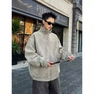 코아픽샵 남사친 키작남 항공 점퍼 자켓 봄나염 PU무스탕 차이나카라 무스탕 코트 상의 꾹1