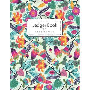 장부: 다채로운 꽃 | 4열 회계 관리 노트 노트) 기록 스쿨 장부 칼럼 (업무 및 자금 예산 홈 사무용품