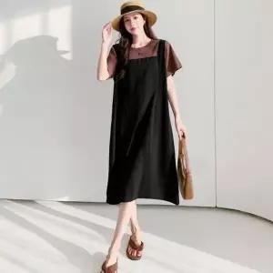 [하프클럽/]루즈핏 멜빵 원피스룩 여성 멜빵 스커트 여름 스타일