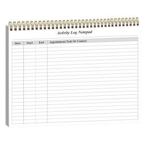 getvow 활동 로그 메모장 - 비즈니스 업무용 52장, 또는 로그북, 날짜 스파이럴 조직적인 매주 미정 x 목록 100gsm 연락, 11인치