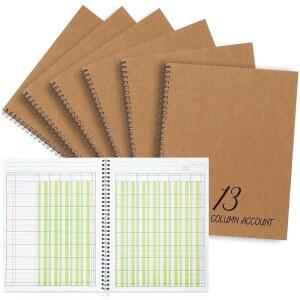 페이피야 6개 13개 칼럼 원장 책 x 개인용 비즈니스용 8.5 11인치 계정 크래프트 분석 100페이지(50매) 칼럼니스트 페이퍼 패드 노트북
