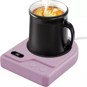 머그 워머 3가지 온도 조절 가능한 커피 책상용 핑크 디스플레이 차단 컵 있는 선물용 212시간 자동 기능이
