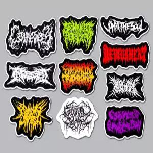 슬램 메탈 스티커 팩 10개 세트 1 잔인한 굿투랄 그라인드코어 데스코어 비닐 데칼 로고 밴드 노트북 공포