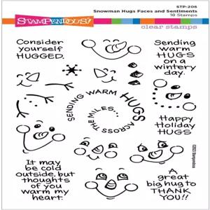 스펠바인더 스노우맨이 얼굴과 감정을 포옹하는 클리어 스탬프 세트
