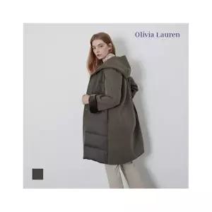 올리비아로렌 무스탕 패치 후드 코트VOPEAYWA251 1212321
