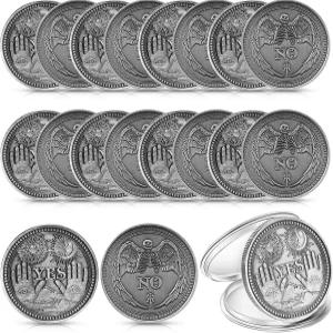 Sureio 20개 네 도전 금지 동전 선물 메탈 기념품 게임 오피스 코인 리온 실버 플립 홀리데이 용품 점 파티